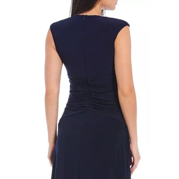 Vince Camuto Long Formal Dress 12 Blue Sleeveless Wedding Party Cruise Washable - Picture 6 of 14